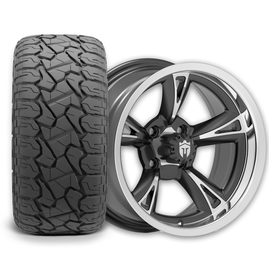 Empire Rodder RD1 14x7 Black Polished Wheel with X Comp Golf X/T Tire