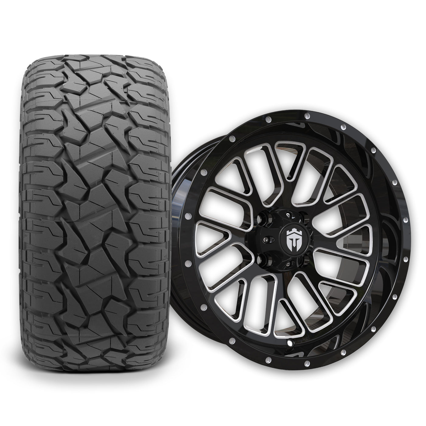 Empire Knight K2 15x7 Gloss Black Wheel with X Comp X/T Tire