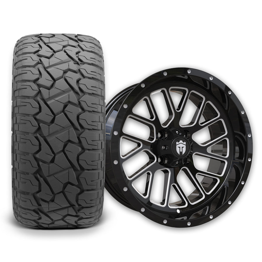 Empire Knight K2 15x7 Gloss Black Wheel with X Comp X/T Tire