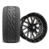 Empire Knight K2 15x7 Gloss Black with Milled Accents  Wheel with X Comp Golf A/T Tire