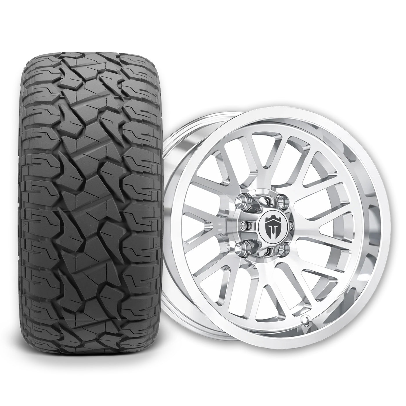 Empire Knight K4 15x7 Chrome Wheel with X Comp Golf X/T 23x10R15 Tire