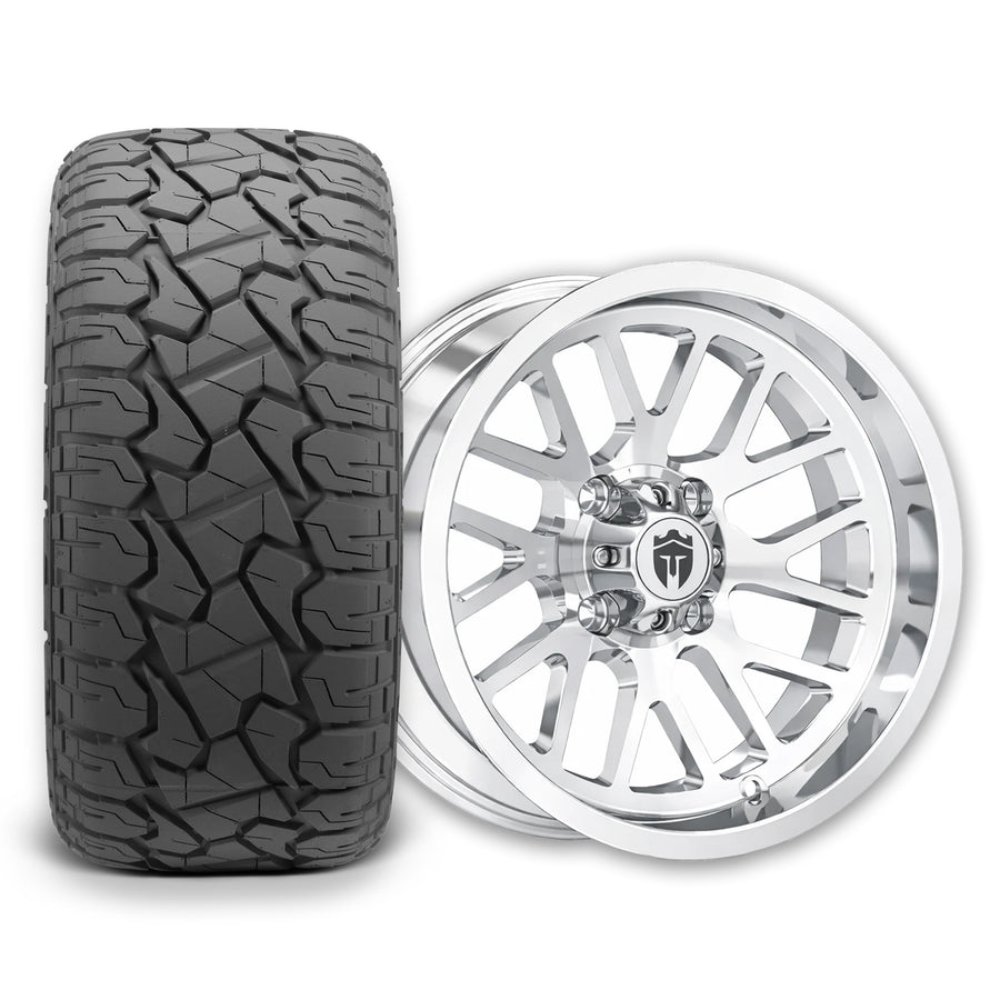 Empire Knight K4 15x7 Chrome Wheel with X Comp Golf X/T 23x10R15 Tire