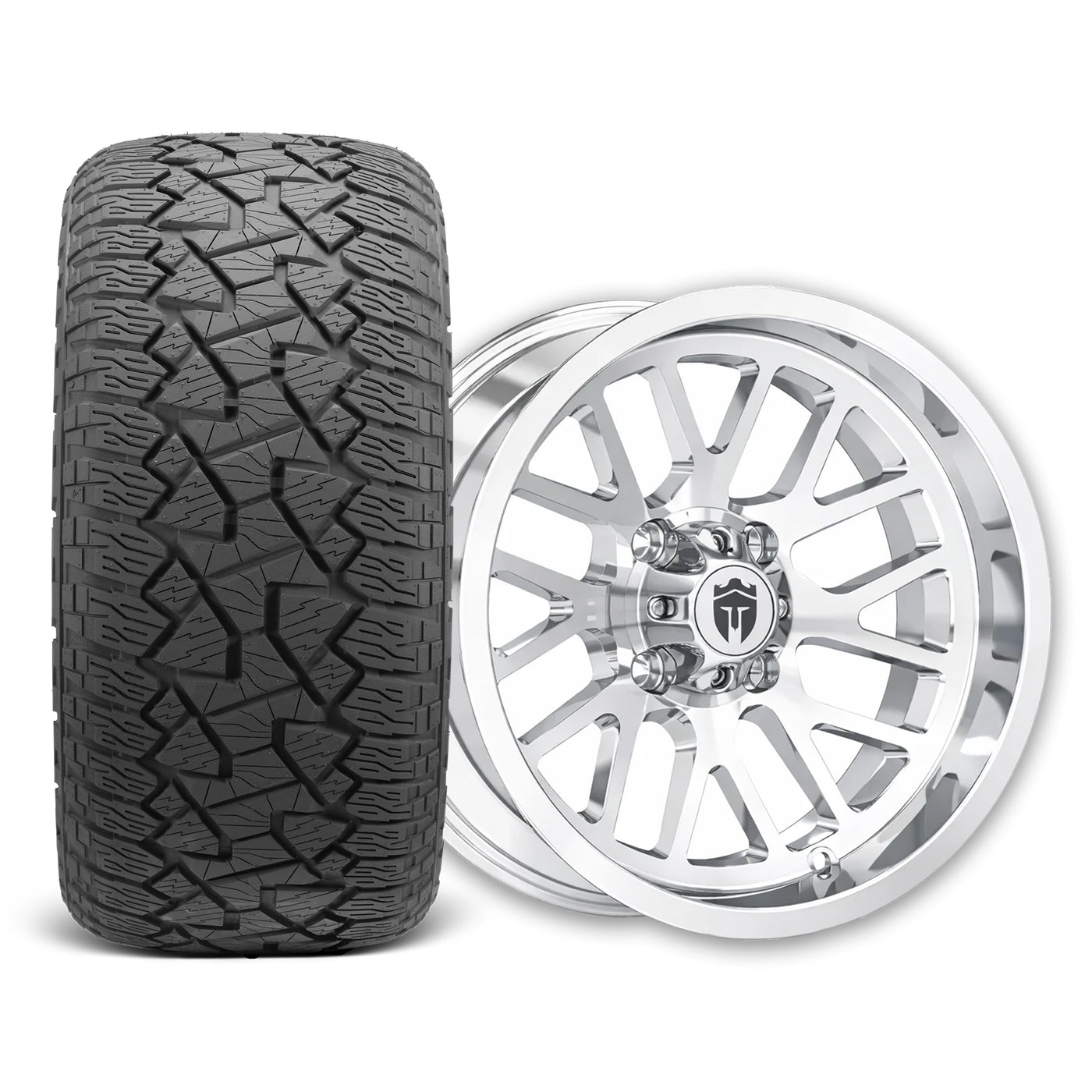 Empire Knight K4 15x7 Chrome Wheel with X Comp Golf A/T 23x10R15 Tire