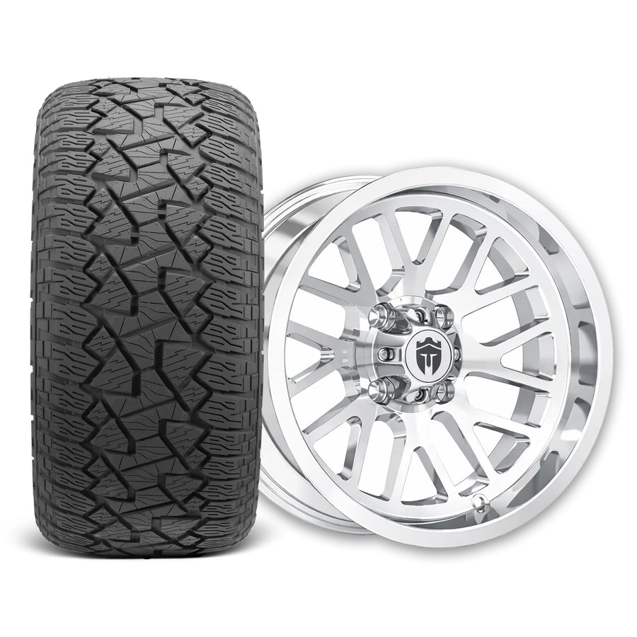 Empire Knight K4 15x7 Chrome Wheel with X Comp Golf A/T 23x10R15 Tire