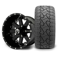 MODZ Assault 12x7 Glossy Black Wheel & X Comp Golf X/T Tire Package