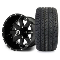 MODZ Assault 12x7 Glossy Black Wheel & X Comp Golf H/T Tire Package