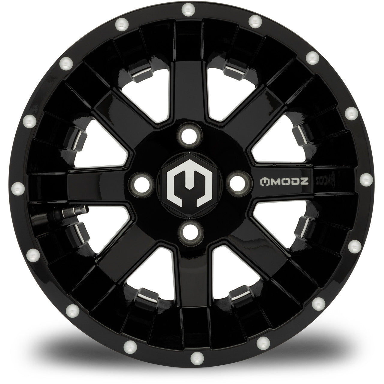 MODZ® Assault 12x7 Glossy Black Golf Cart Wheel