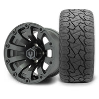 MODZ Bomber 12x7 Matte Gunmetal Wheel & X Comp Golf X/T Tire Package
