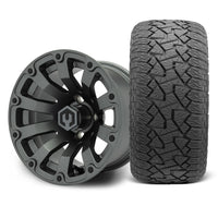 MODZ Bomber 12x7 Matte Gunmetal Wheel & X Comp Golf A/T Tire Package