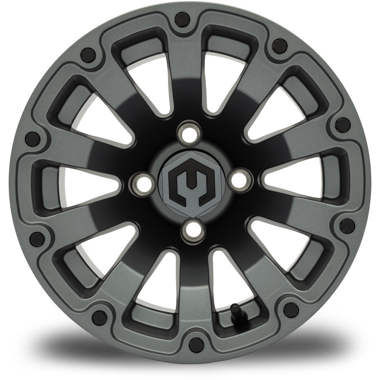 MODZ® Bomber 12x7 Matte Gunmetal Golf Cart Wheel