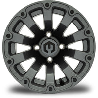 MODZ® Bomber 12x7 Matte Gunmetal Golf Cart Wheel
