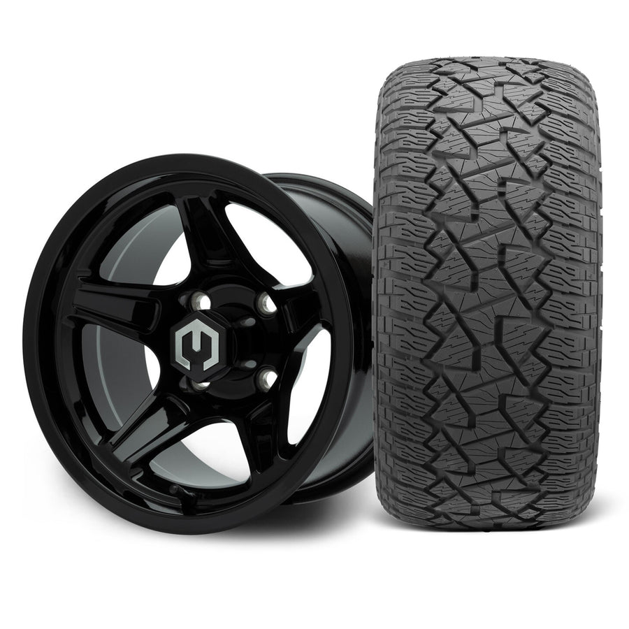 MODZ Drift 12x7 Glossy Black & X Comp A/T Tire Combo