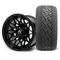 MODZ Galaxy 12x7  Glossy Black Wheel & X Comp Golf A/T Tire Package
