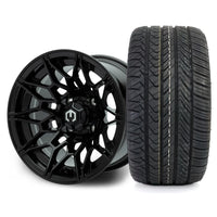MODZ Galaxy 12x7  Glossy Black Wheel & X Comp Golf H/T Tire Package