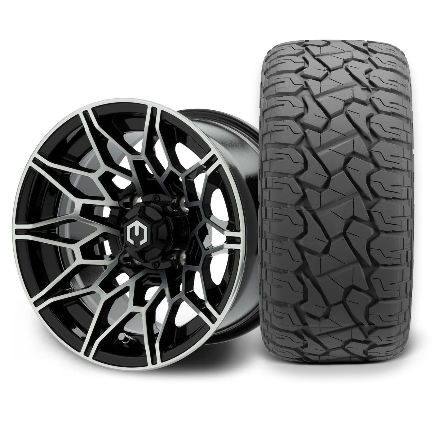 MODZ Galaxy 12x7 Machined Black Wheel & X Comp Golf X/T Tire Package