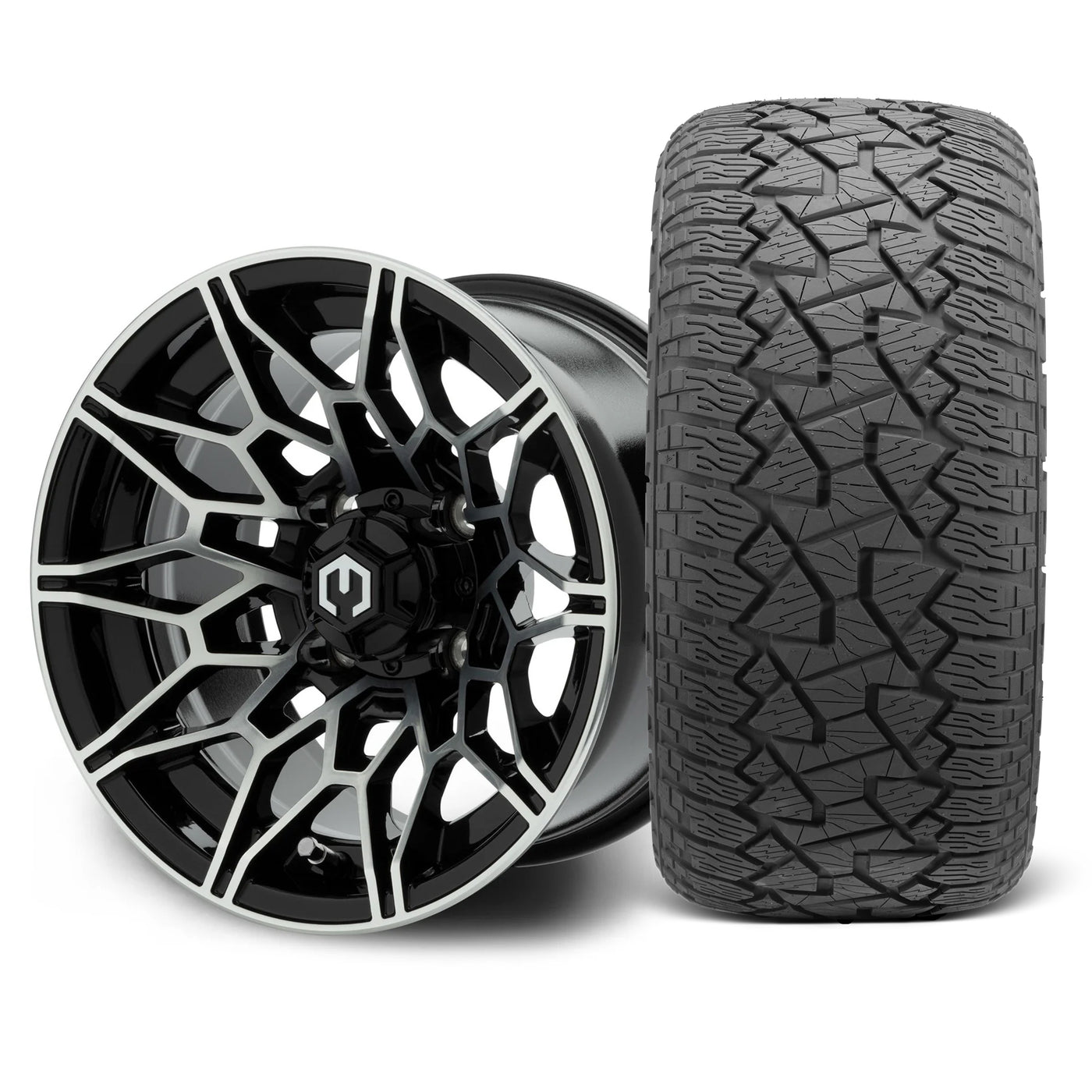 MODZ Galaxy 12x7 Machined Black Wheel & X Comp Golf A/T Tire Package