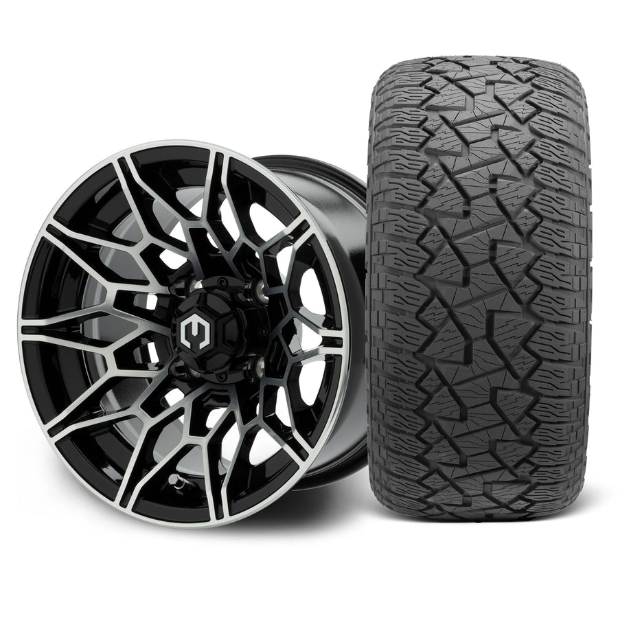 MODZ Galaxy 12x7 Machined Black Wheel & X Comp Golf A/T Tire Package