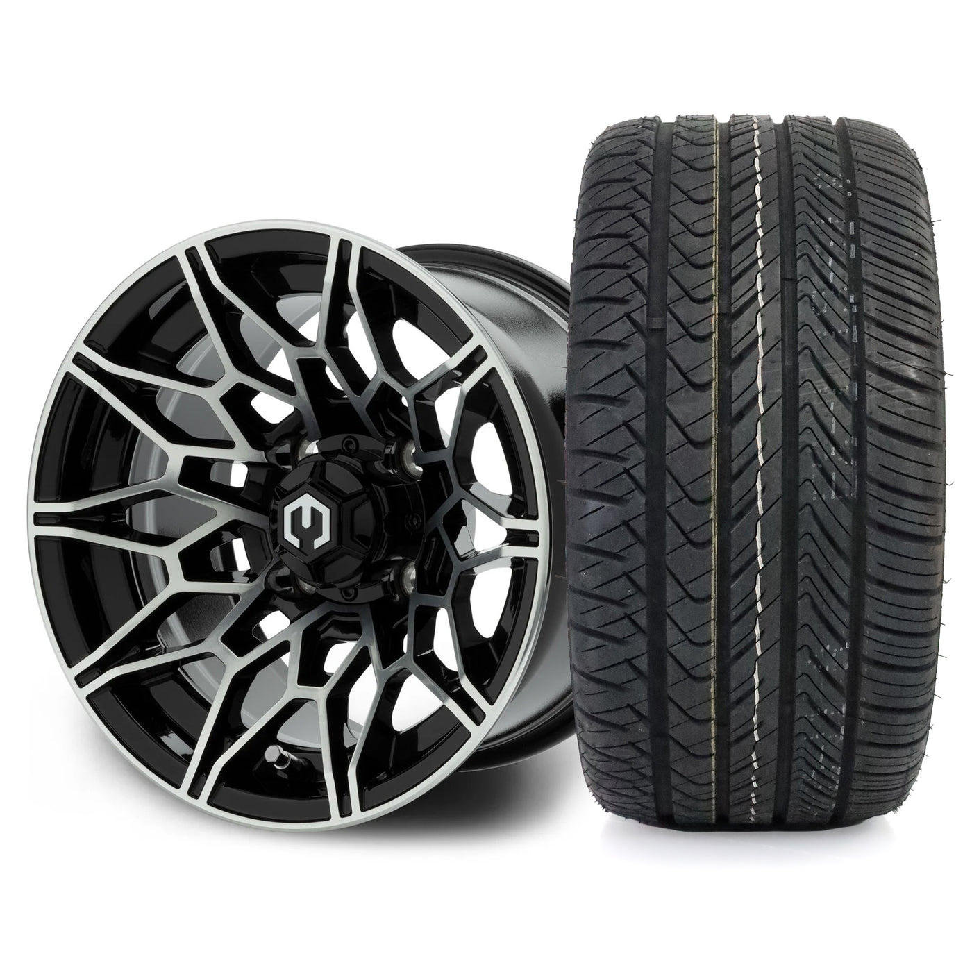 MODZ Galaxy 12x7 Machined Black Wheel & X Comp Golf H/T Tire Package
