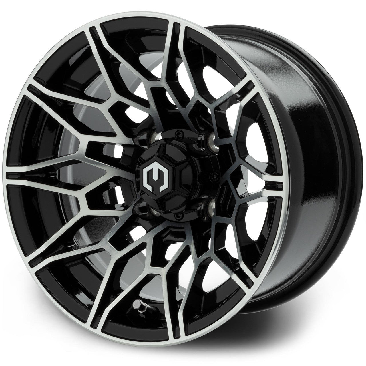 MODZ® Galaxy 12x7 Machined Black Golf Cart Wheel