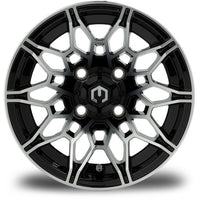 MODZ® Galaxy 12x7 Machined Black Golf Cart Wheel