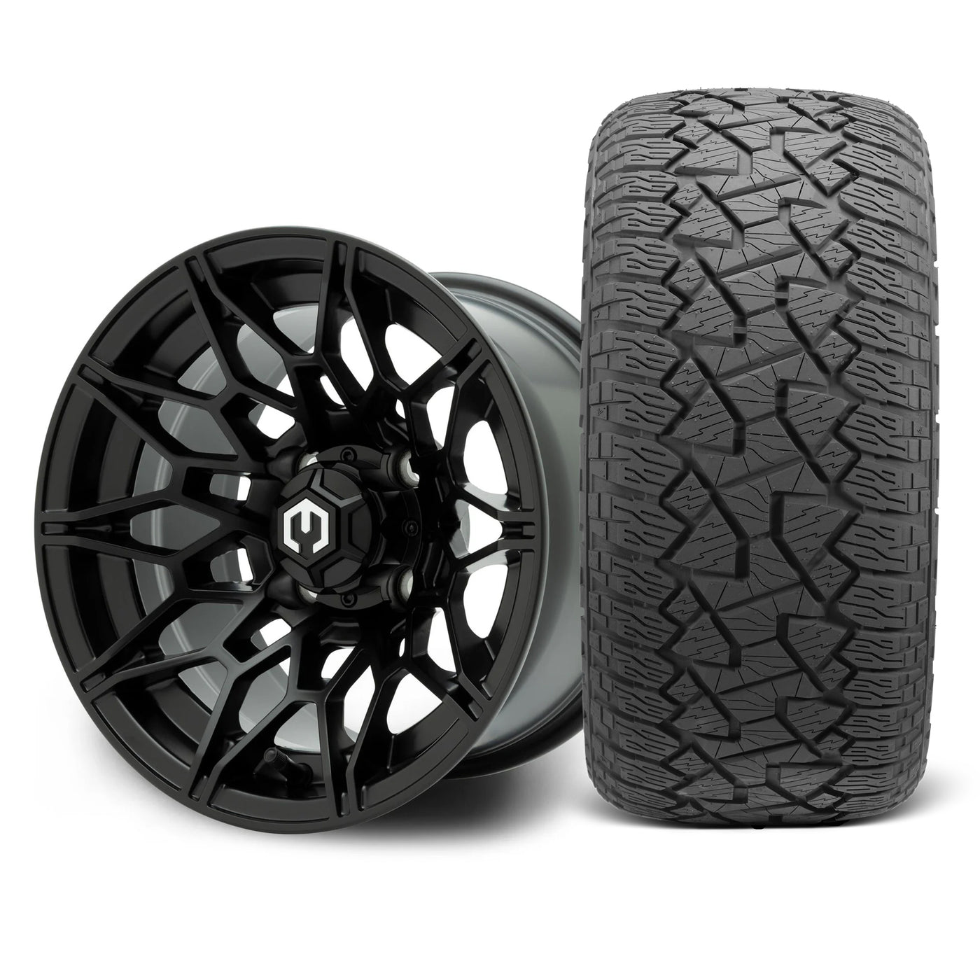 MODZ Galaxy 12x7 Matte Black Wheel & X Comp Golf A/T Tire Package