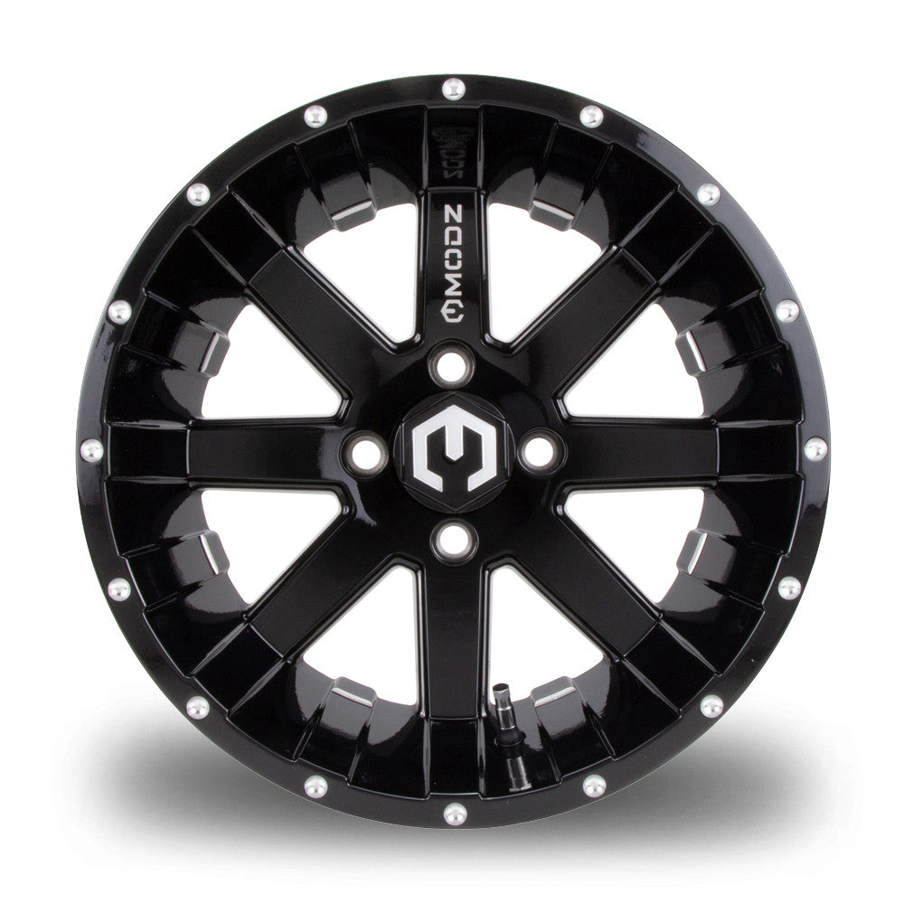 MODZ® 14" Assault Glossy Black with Ball Mill Golf Cart Wheel