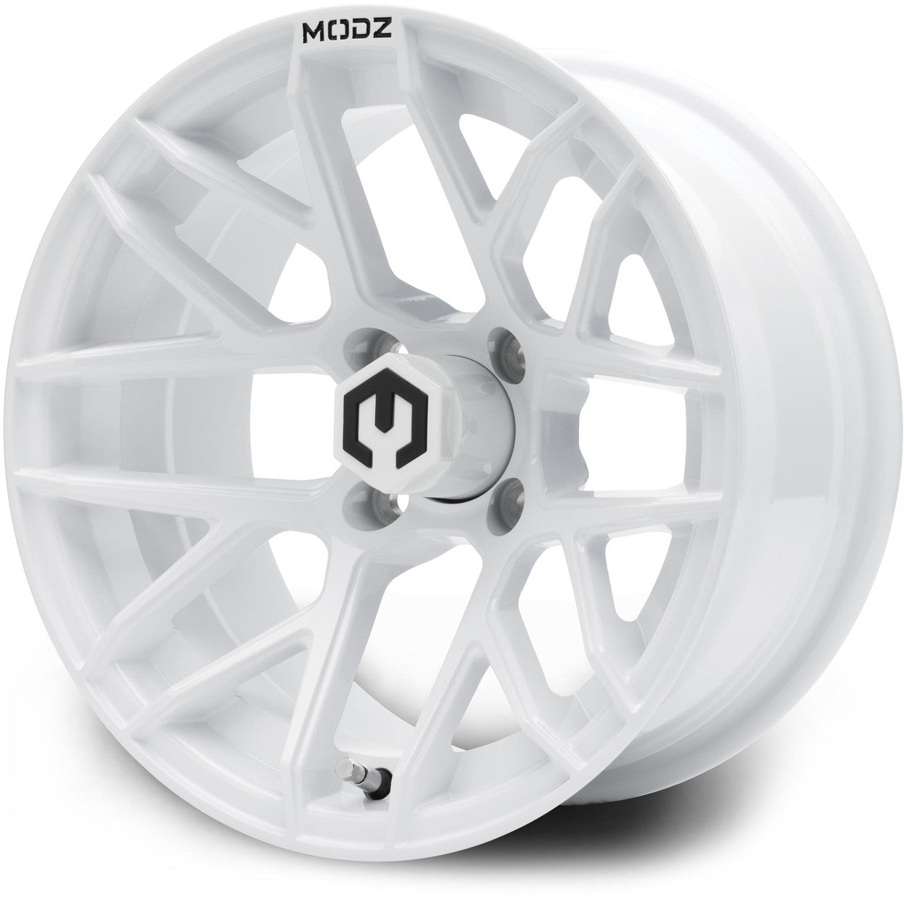 MODZ® Matrix 14x7 Glossy White Golf Cart Wheel
