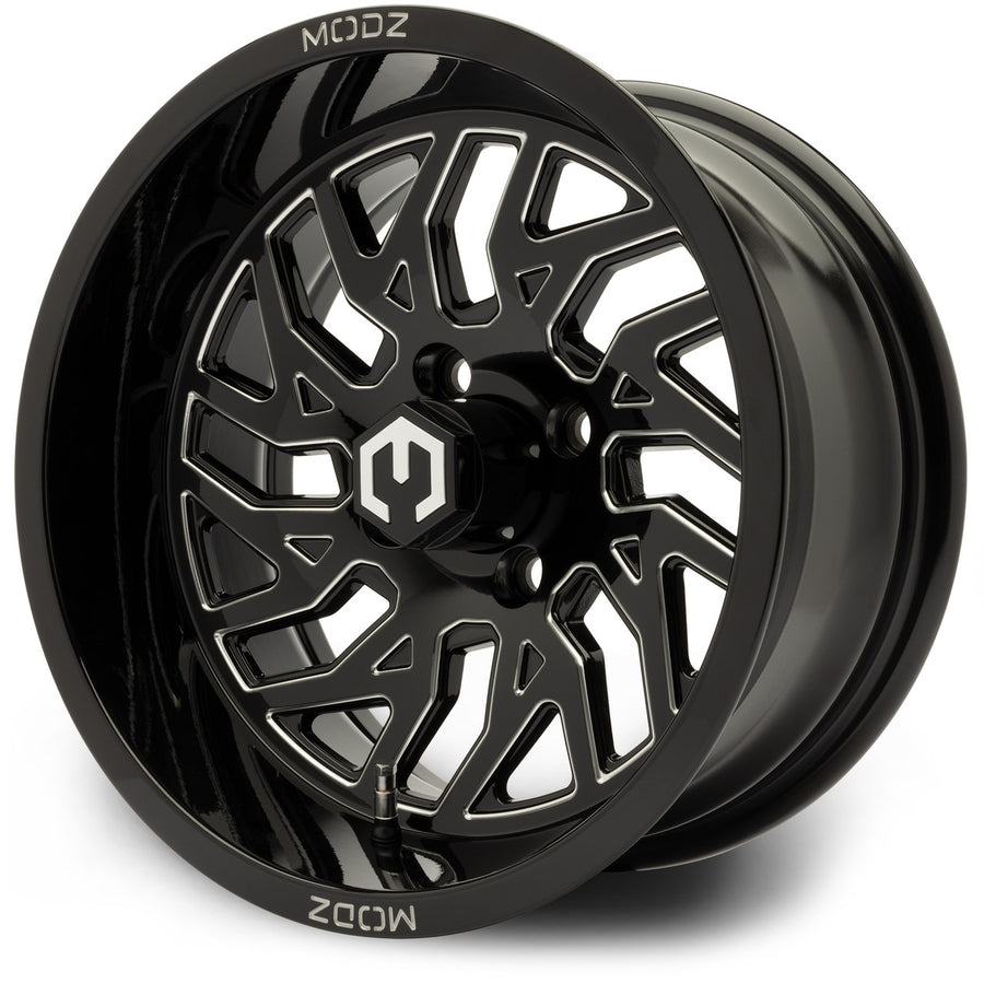 MODZ® Carnage 14x7 Glossy Black Golf Cart Wheel