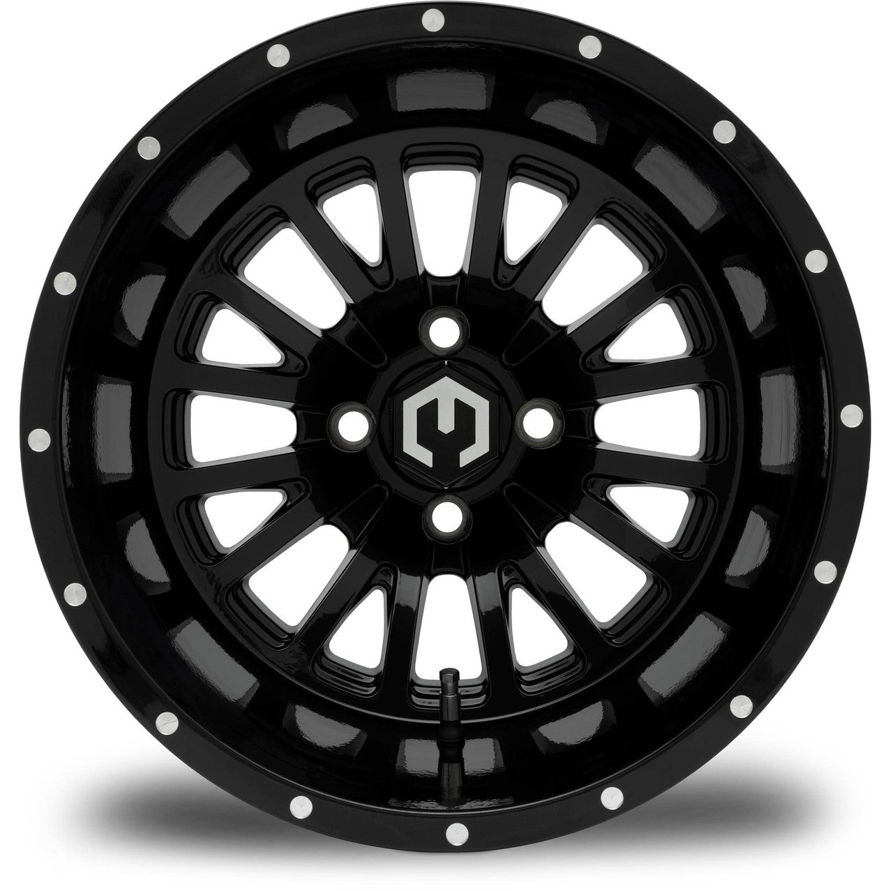 MODZ® 14x10 Assassin Glossy Black Golf Cart Wheel