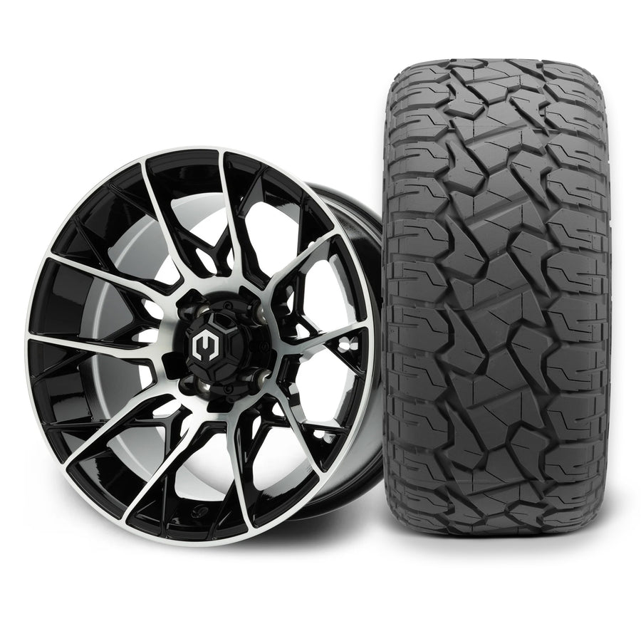 MODZ Chaos 14x7 Machined Black Wheel & X Comp Golf X/T Tire Package