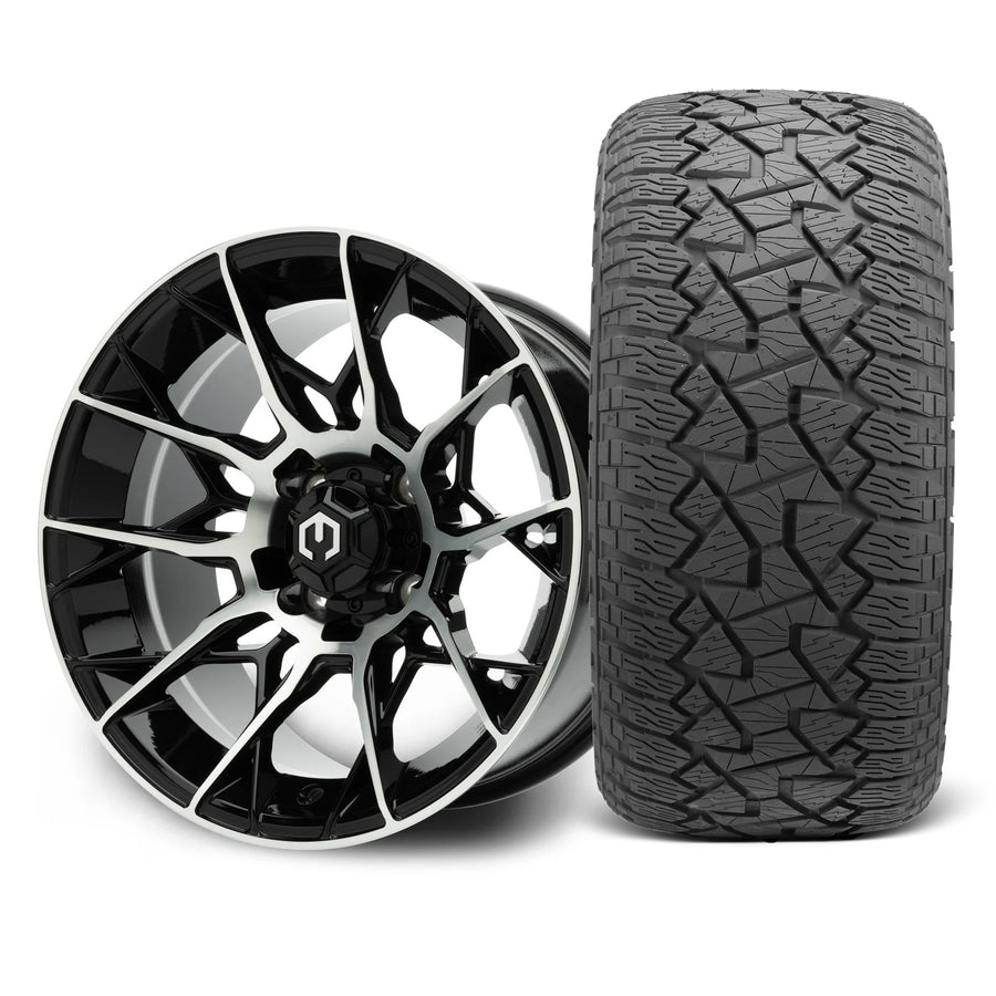 MODZ Chaos 14x7 Machined Black Wheel & X Comp Golf A/T Tire Package