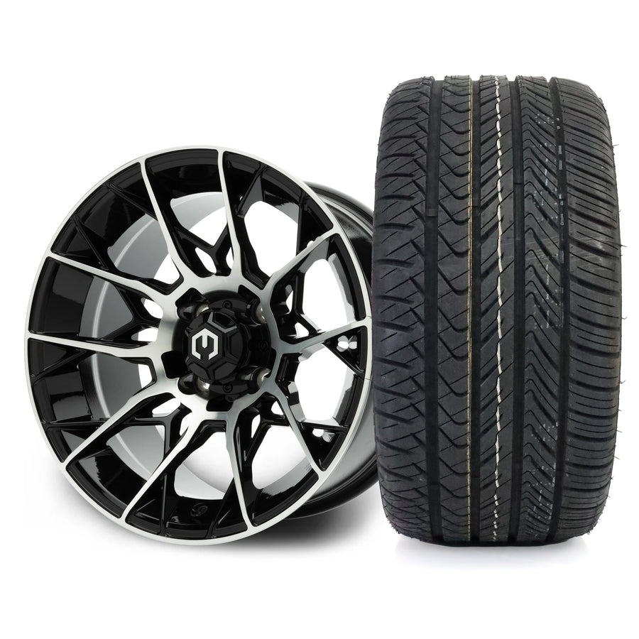 MODZ Chaos 14x7 Machined Black Wheel & X Comp Golf H/T Tire Package