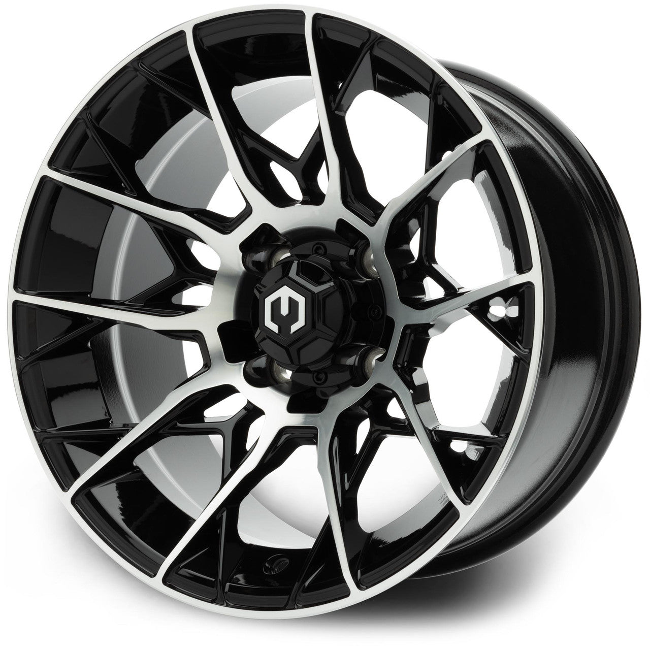 MODZ® Chaos 14x7 Machined Black Golf Cart Wheel