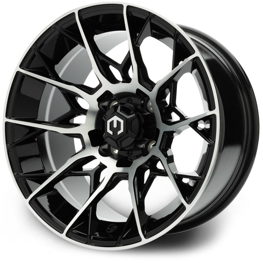 MODZ® Chaos 14x7 Machined Black Golf Cart Wheel