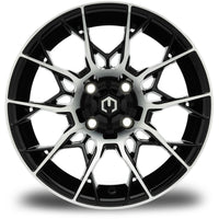 MODZ® Chaos 14x7 Machined Black Golf Cart Wheel