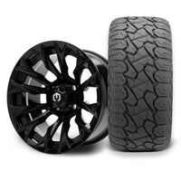 MODZ Falcon 14x7 Glossy Black Wheel & X Comp Golf X/T Tire Package