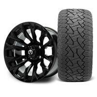 MODZ Falcon 14x7 Glossy Black Wheel & X Comp Golf A/T Tire Package