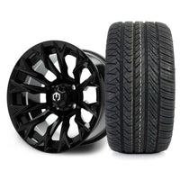 MODZ Falcon 14x7 Glossy Black Wheel & X Comp Golf H/T Tire Package