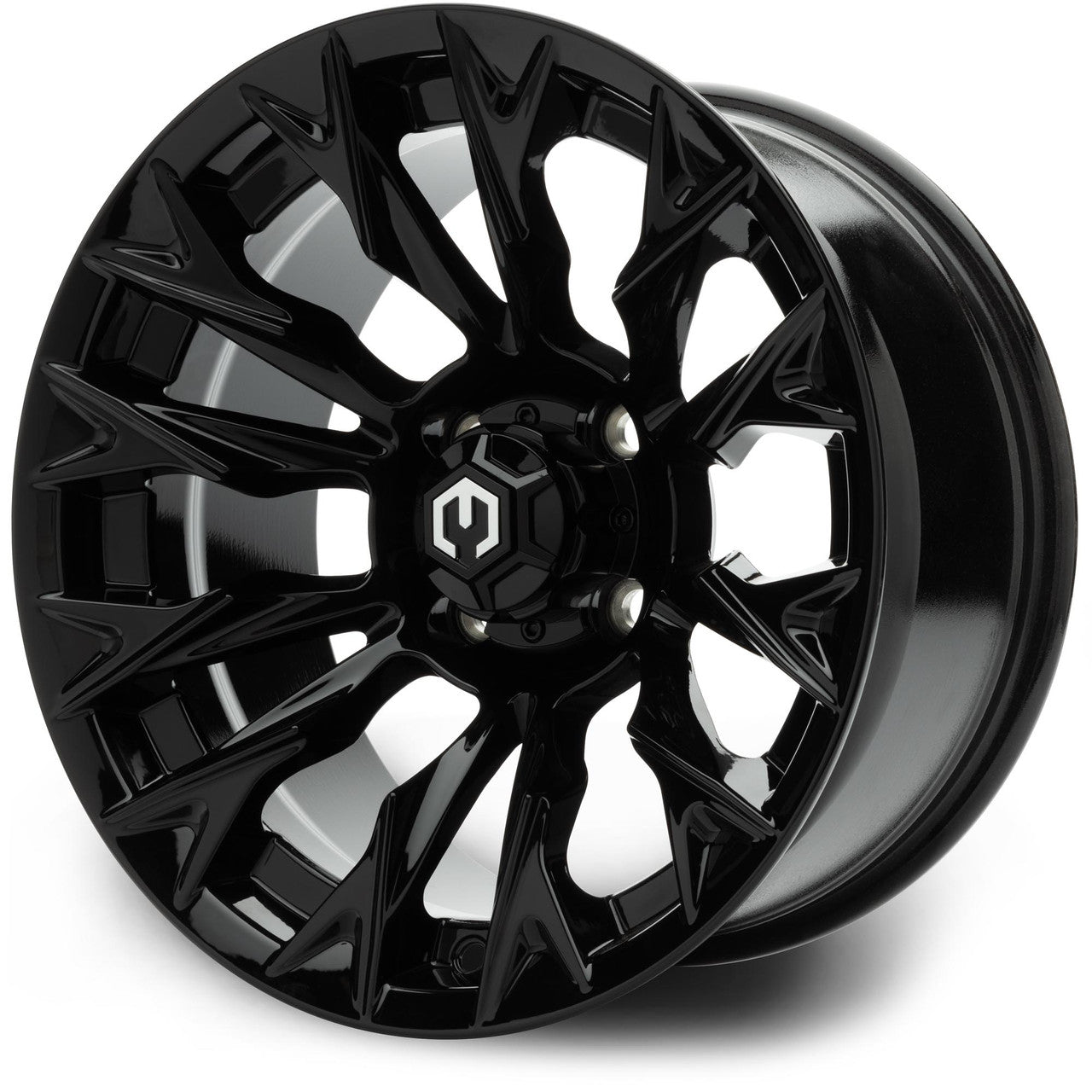MODZ® Falcon 14x7 Glossy Black Golf Cart Wheel