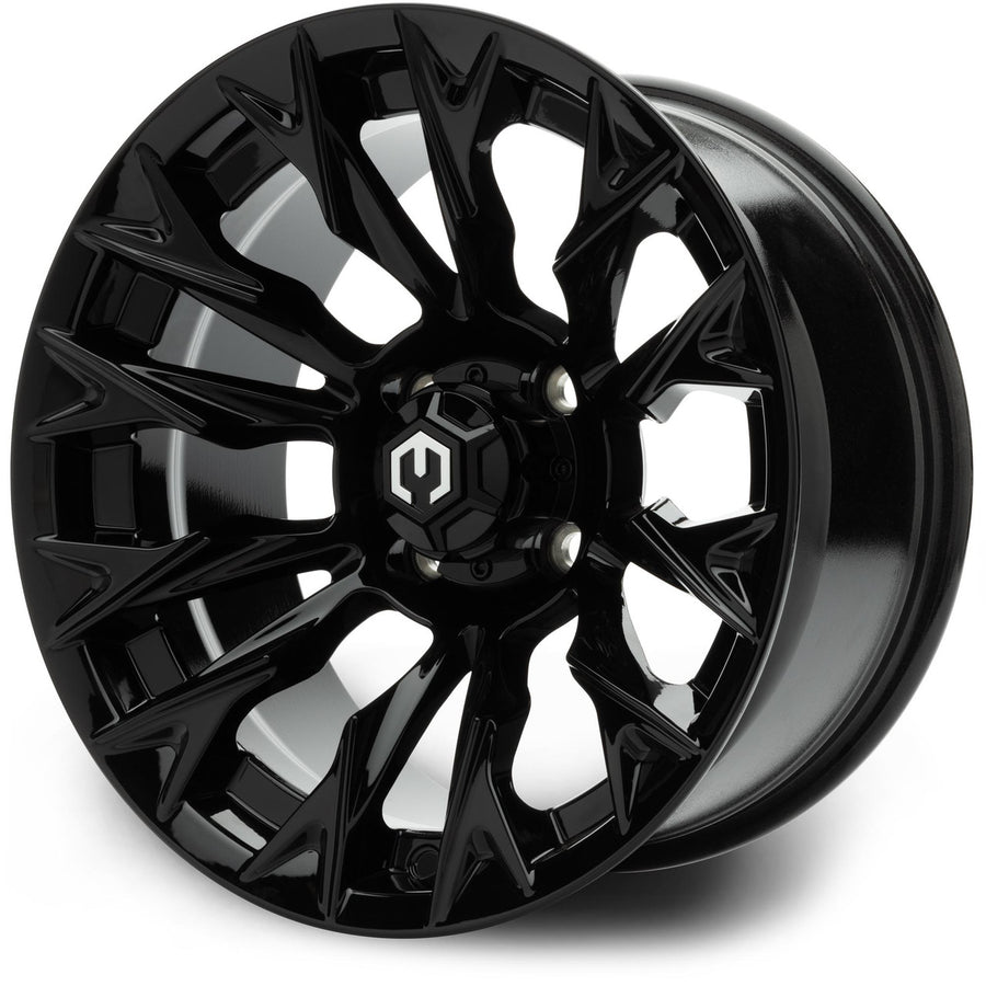MODZ® Falcon 14x7 Glossy Black Golf Cart Wheel