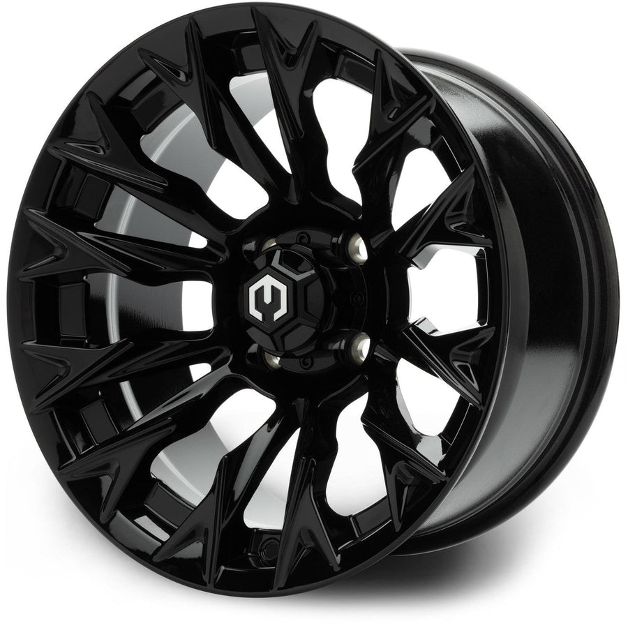 MODZ® Falcon 14x7 Glossy Black Golf Cart Wheel