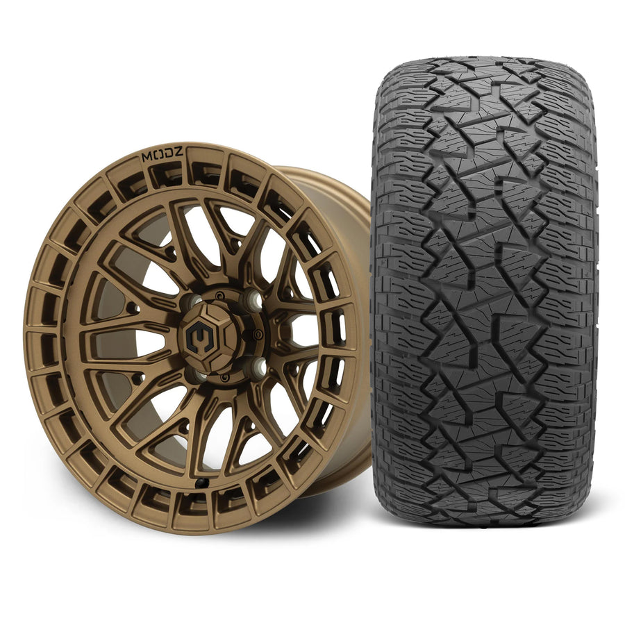 MODZ Torrent 14x7 Matte Bronze Wheel & X Comp Golf A/T Tire Package