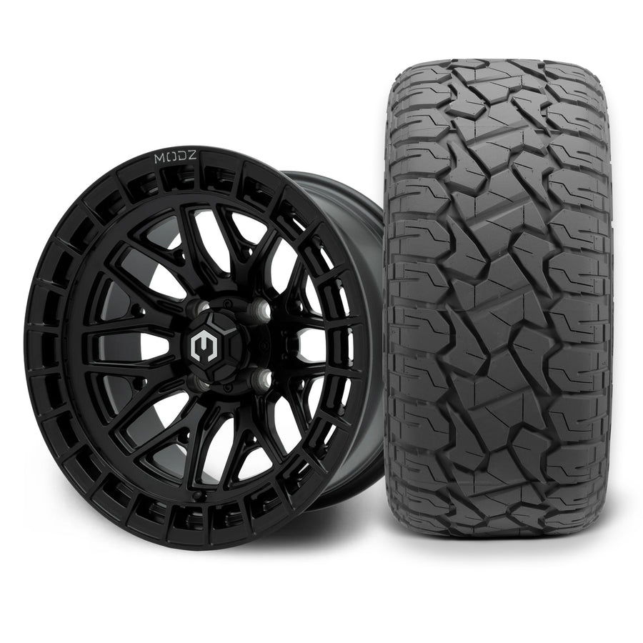 MODZ Torrent 14x7 Matte Black Wheel & X Comp Golf X/T Tire Package
