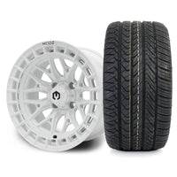 MODZ Torrent 14x7 Glossy White Wheel & X Comp Golf H/T Tire Package