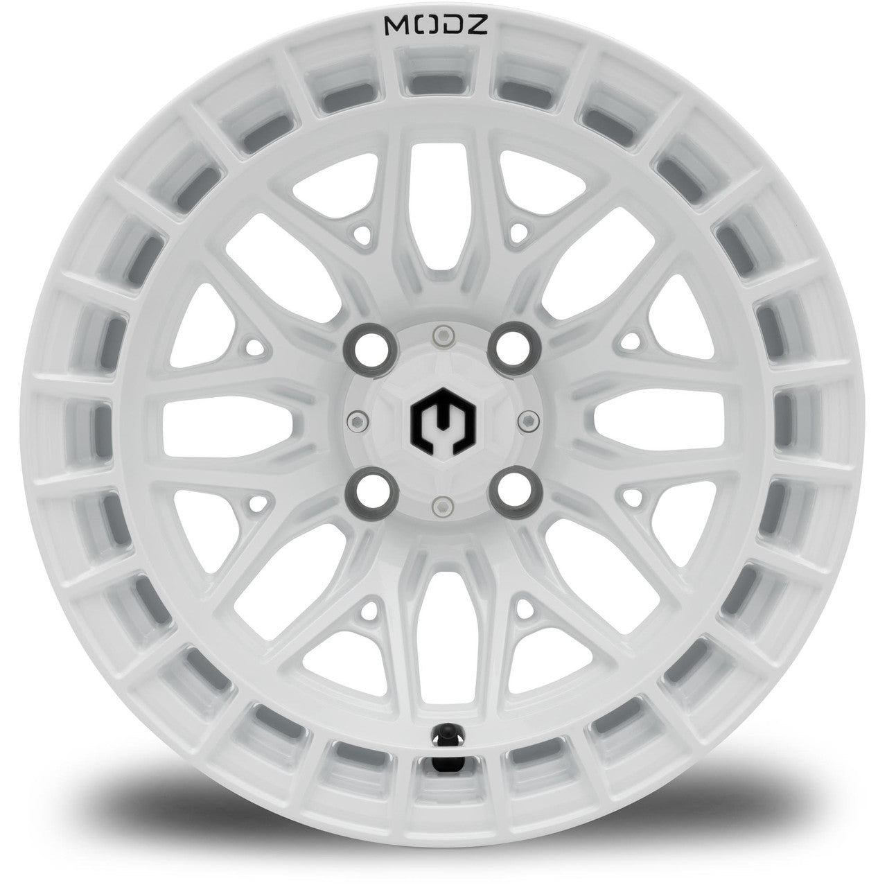 MODZ® Torrent 14x7 Glossy White Golf Cart Wheel