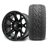 MODZ Halo 14x7 Glossy Black Wheel & X Comp Golf A/T Tire Package