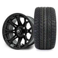 MODZ Halo 14x7 Glossy Black Wheel & X Comp Golf H/T Tire Package