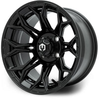MODZ® Halo Glossy Black 14" Golf Cart Wheel