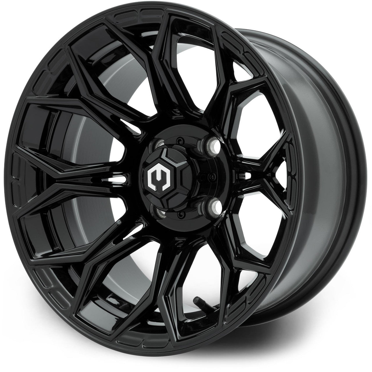 MODZ Halo 14x7 Glossy Black Wheel & X Comp Golf H/T Tire Package