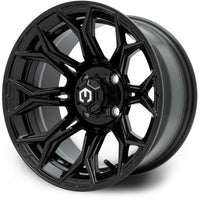 MODZ Halo 14x7 Glossy Black Wheel & X Comp Golf H/T Tire Package